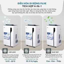 Thumbnail Máy điều hòa di động thông minh FujiE MPAC14 công suất 14000BTU Bảng điều khiển điện tử cảm ứng 1