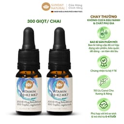 Thumbnail Combo Tiết Kiệm Sunday Natural Vitamin D3K2, Cho Hai Bé hoặc Dùng Lâu Dài, 2 Chai Chay thường 1