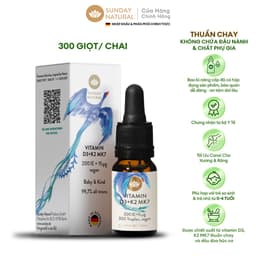 Thumbnail Sunday Natural Vitamin D3K2 Thuần Chay 100% Cho Bé 0-4 Tuổi, Tăng Sức Đề Kháng, Xương Chắc Khoẻ, Bé Cao Lớn 1