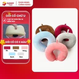 Thumbnail Gối cổ chữ U - GC03 SUNNY cao su non trơn đi du lịch, văn phòng 1