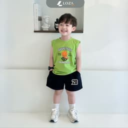 Thumbnail Bộ ba lỗ bé trai bóng rổ size từ 15-40kg - Quần áo bé trai Loza Kids BL346 4