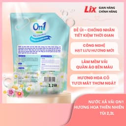 Thumbnail Nước xả vải ON1 hương hoa thiên nhiên 1,8L- 2.2L-3.2L, nước xả quần áo lưu hương trên sợi vải 2
