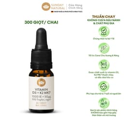 Thumbnail Sunday Natural Vitamin D3K2 Cho Trẻ 7+ và người lớn, Giúp Xương Chắc Khỏe, Thuần Chay 100% 1