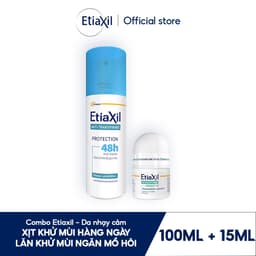 Thumbnail Combo Xịt Khử Mùi Tức Thì Etiaxil 100ml và Lăn Khử Mùi Ngăn Mồ Hôi Etiaxil 15ml (nhãn xanh) 1