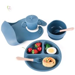 Thumbnail Bộ ăn dặm cho bé Silicon Thực Phẩm,Combo Khay,Bát ,Yếm,Thìa,Cốc ăn dặm cho bé ăn dặm 6 tháng  đến 3T 3