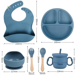 Thumbnail Bộ ăn dặm cho bé Silicon Thực Phẩm,Combo Khay,Bát ,Yếm,Thìa,Cốc ăn dặm cho bé ăn dặm 6 tháng  đến 3T 2