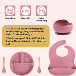 Thumbnail Bộ ăn dặm cho bé Silicon Thực Phẩm,Combo Khay,Bát ,Yếm,Thìa,Cốc ăn dặm cho bé ăn dặm 6 tháng  đến 3T 4