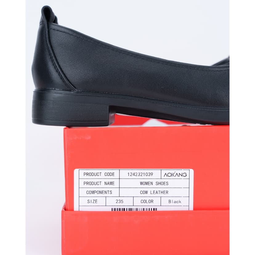 Ảnh Giày Búp Bê Ballerina Cổ Điển Da Bò AOKANG 1242321039 3