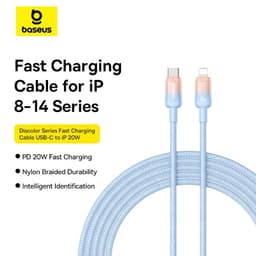 Thumbnail Dây cáp sạc nhanh Baseus Discolor Type C sang iP 20W cho Phone 11 12 13 14 Pro max Cáp truyền dữ liệu chính hãng 1m 2m 1