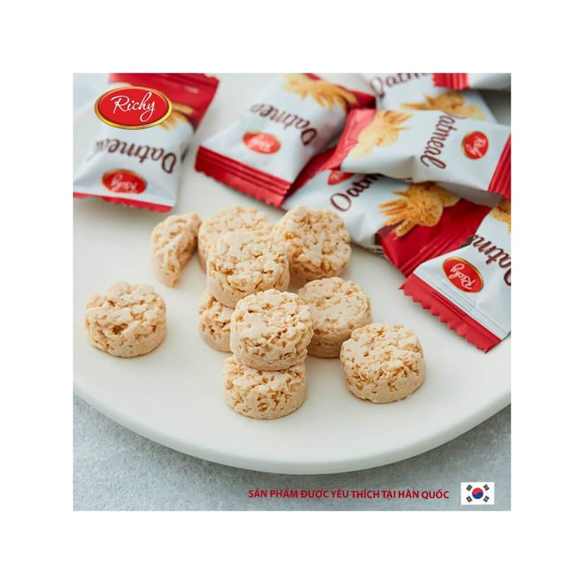 Ảnh Combo 3 túi bánh yến mạch Oatmeal Richy túi to 220g-250g tặng thêm 3 túi bánh yến mạch mini bite 35-40g 4