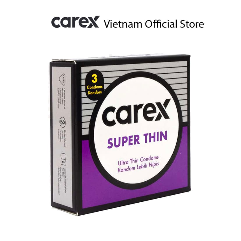 Ảnh Bao Cao Su Carex Super Thin, Super Dots, Classic Extra Lube hộp 3 cái 2