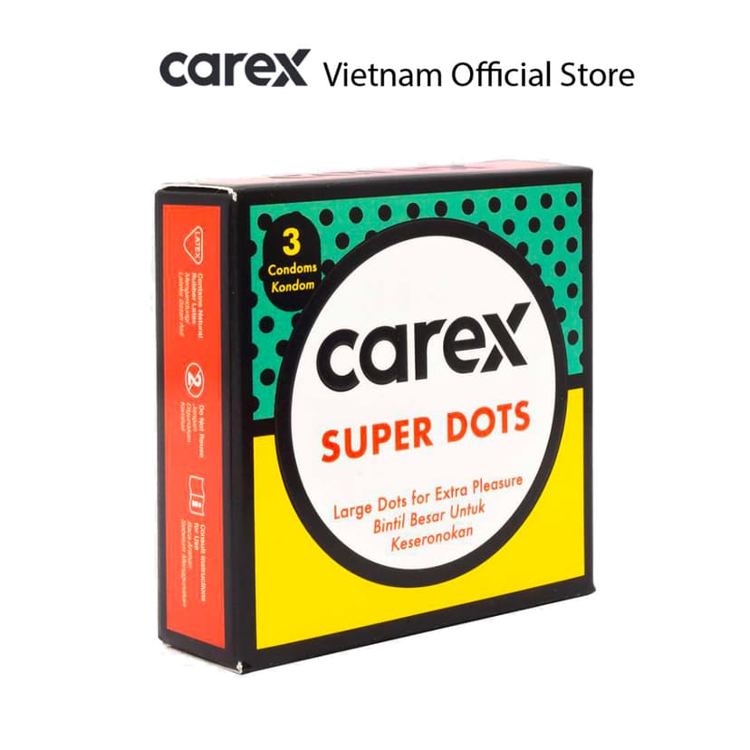 Ảnh Bao Cao Su Carex Super Thin, Super Dots, Classic Extra Lube hộp 3 cái 3