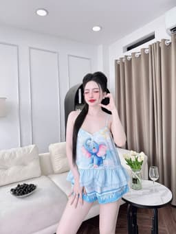 Thumbnail Đồ Ngủ Sexy Nữ Bộ Sexy Tơ Ánh Nút Bọc Dưới 62Kg 3
