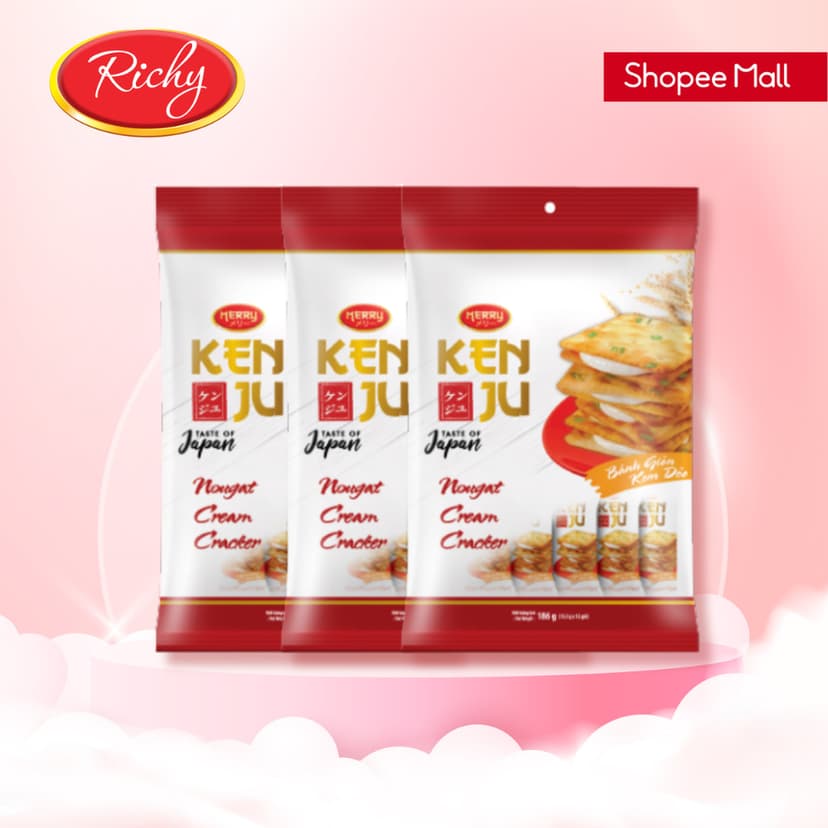Ảnh Combo 3 Bánh Richy Kenju kem dẻo 186gr 1