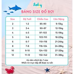 Thumbnail Bộ váy bơi bé gái ILABY thiết kế áo cộc tay liền chân váy có lót quần chất liệu thun lạnh [3135] 2
