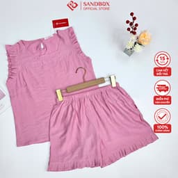 Thumbnail Bộ Mặc Nhà Nữ SANDBOX Thiết Kế Sát Nách, Quần Đùi Chất Đũi Tơ Cao Cấp Mềm Mát Thoải Mái BDD25001 1