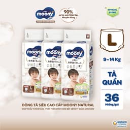 Thumbnail Bộ 3 Tã quần Moony Natural siêu cao cấp M46/L36/Xl32 1