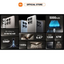 Thumbnail [Livestream] Điện thoại thông minh Xiaomi 14T (12+512GB) | Cảm biến ảnh Sony IMX906 | MD 8300 | Pin 5000mAh 2