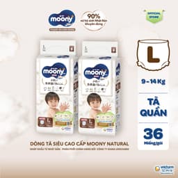 Thumbnail Bộ 2 Tã quần Moony Natural siêu cao cấp M46/L36/Xl32 1