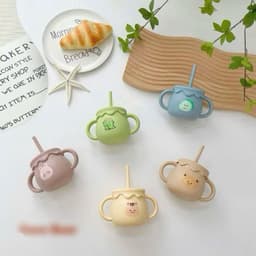 Thumbnail Cốc tập uống nước silicon KidAndMom có chức năng đẩy nắp đậy tiện lợi,Cốc tập hút cho bé 3