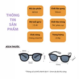 Thumbnail Kính Mát Cho Bé AORON Gọng Vuông Tròn Chống Tia UV Bảo Vệ Mắt Màu Sắc Dễ Thương Tròng Phân Cực Cho Bé Trai Bé Gái AK163 3