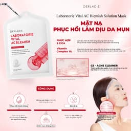 Thumbnail Combo 10 Mặt Nạ Hỗ Trợ Phục Hồi Làm Dịu Da Mụn DERLADIE LABORATORIE VITAL  ACBLEMISH SOLUTION MASK 30mlx10 4