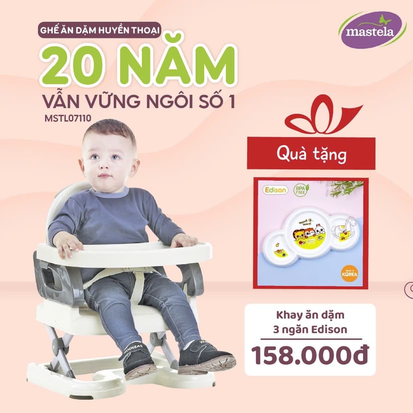 Ảnh Ghế Ngồi Ăn Dặm Cho Bé Nâng Hạ Độ Cao Mastela 7110 - 7112 - Hàng Chính Hãng - Bảo Hành 12 Tháng 1