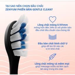 Thumbnail Hộp 2 Đầu Bàn Chải ZenyumSonic Phiên Bản Êm Dịu - Màu Đen/Trắng/Hồng 1