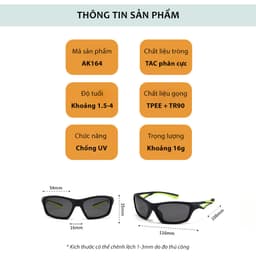 Thumbnail Kính Mát Thể Thao Phân Cực Cho Bé Trai Gái AORON Chống Chói Bảo Vệ Mắt Hỗ Trợ Các Hoạt Động Thể Thao Ngoài Trời AK164 2