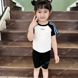 Thumbnail Áo Phông Cộc Tay Bé Gái Dáng Ngắn Form Ôm, Kiểu Dáng Thể Thao Năng Động, Áo Thun Bé Gái - BabyBoo-Pibo-T3-CTS 3