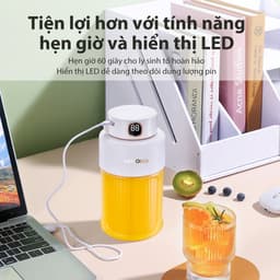 Thumbnail Máy Xay Sinh Tố Cầm Tay Mini Samono SW-Y10 Sạc Tích Điện 2600mAh, 60W, Nhỏ Gọn Dung Tích 800ml, dao inox 8 cánh, 2 nắp 4