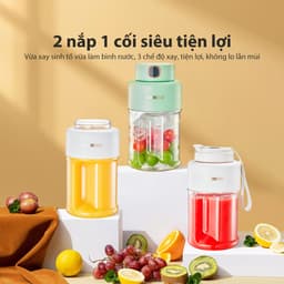 Thumbnail Máy Xay Sinh Tố Cầm Tay Mini Samono SW-Y10 Sạc Tích Điện 2600mAh, 60W, Nhỏ Gọn Dung Tích 800ml, dao inox 8 cánh, 2 nắp 3