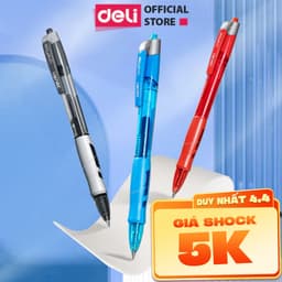 Thumbnail Bút Gel Bấm Deli Bi Nước Mực Xanh/Đen/Đỏ Cho Văn Phòng Học Sinh Ngòi 0.5mm - Mực Đều Chữ Đẹp - Có Ngòi Thay Thế 1