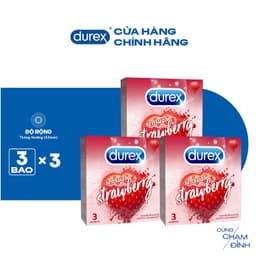 Thumbnail Bộ 3 hộp Durex Sensual Strawberry hương dâu (size 53mm, 3 bao/hộp) 2