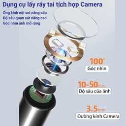Thumbnail Dụng cụ lấy ráy tai Lescolton có gắn camera hình ảnh sắc nét an toàn dùng cho người lớn và trẻ con 3