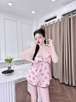 Thumbnail Đồ Ngủ Sexy SOJUN Bộ Latin 2 Dây Ren Bi In Thiết Kế Quyến Rũ Dưới 65Kg 3
