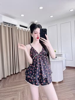 Thumbnail Đồ Ngủ Sexy SOJUN Bộ Latin 2 Dây Ren Bi Trơn Quyến Rũ Dưới 63Kg 2