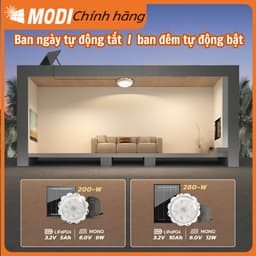 Thumbnail Đèn Ốp Trần Năng Lượng Mặt Trời MODI SOLAR, Đèn Led Ốp Trần 3 Màu Ánh Sáng, Điều Khiển Từ Xa 4