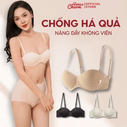Thumbnail Áo ngực nữ không gọng quả ngang chất liệu su đúc đệm dày 2,5m nâng đẩy tạo khe Venus Charm 4