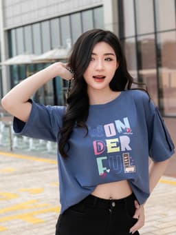 Thumbnail Áo Thun Nữ Laroma 03 | Mềm Mát - Thấm Hút Mồ Hôi - An Toàn Cho Da - Bền Bỉ 4