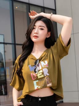 Thumbnail Áo Thun Nữ Laroma 03 | Mềm Mát - Thấm Hút Mồ Hôi - An Toàn Cho Da - Bền Bỉ 3