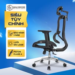 Thumbnail Ghế công thái học Nghiafurniture Lumbar Basic, Ngả ghế 125 độ, đẩy lưng 5 cấp độ, bảo hành 3 năm 1
