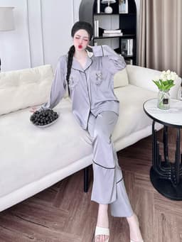 Thumbnail Đồ Ngủ Pijama Bigsize Nữ SOJUN Bộ TDQD Túi Tim Nơ Lụa Latin Cao Cấp 45-65kg 1