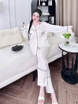 Thumbnail Đồ Ngủ Pijama Bigsize Nữ SOJUN Bộ TDQD Túi Tim Nơ Lụa Latin Cao Cấp 45-65kg 3