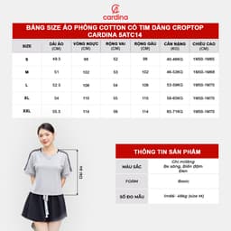 Thumbnail Áo phông CARDINA chất liệu cotton kiểu cổ tim dáng croptop trẻ trung năng động 5ATC14 2
