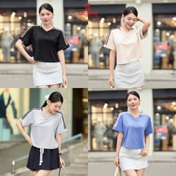 Thumbnail Áo phông CARDINA chất liệu cotton kiểu cổ tim dáng croptop trẻ trung năng động 5ATC14 3
