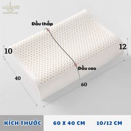 Thumbnail Gối Cao Su Tự Nhiên 10 Cm Lasante (Kèm Vỏ) Massage Cổ Vai Gáy Giúp Cải Thiện Giấc Ngủ 40*60 Cm 2