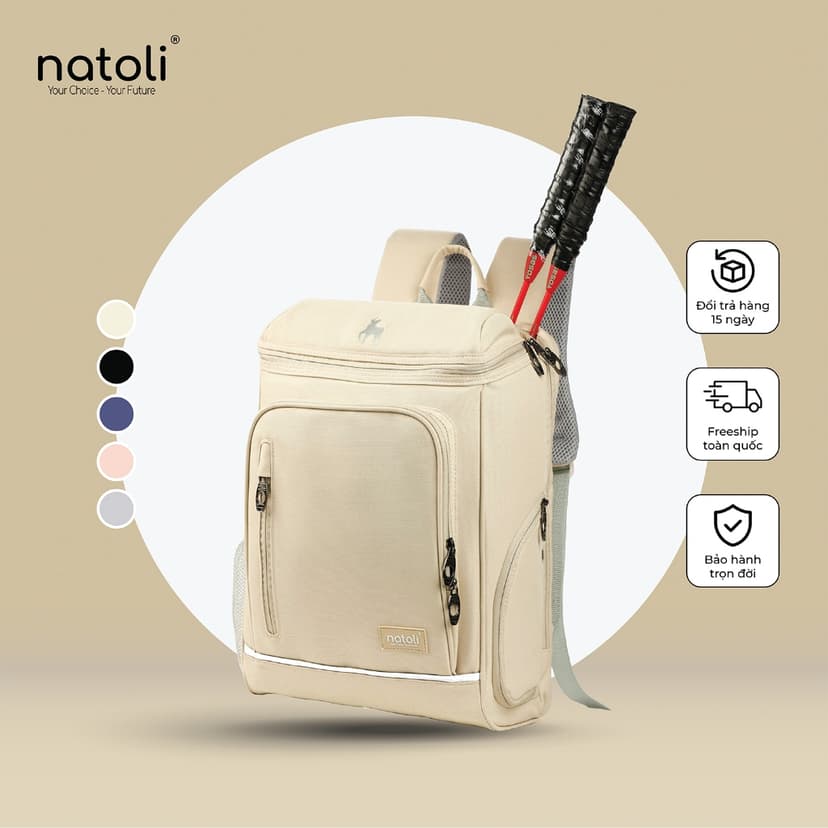 Ảnh Balo cầu lông thể thao NATOLI đựng giày, đựng vợt cầu lông, chống nước cao cấp BST ProSport Backpack B26 1