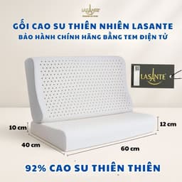 Thumbnail Gối Cao Su Tự Nhiên 10 Cm Lasante (Kèm Vỏ) Massage Cổ Vai Gáy Giúp Cải Thiện Giấc Ngủ 40*60 Cm 1