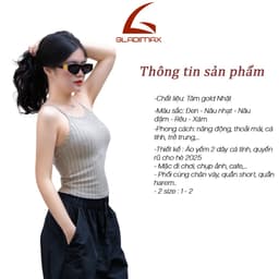 Thumbnail Áo 2 Dây Cổ Yếm CY156 Chất Tăm Gold Nhật Tôn Dáng l Thiết Kế Croptop Cách Điệu Cho Nữ 2025 2